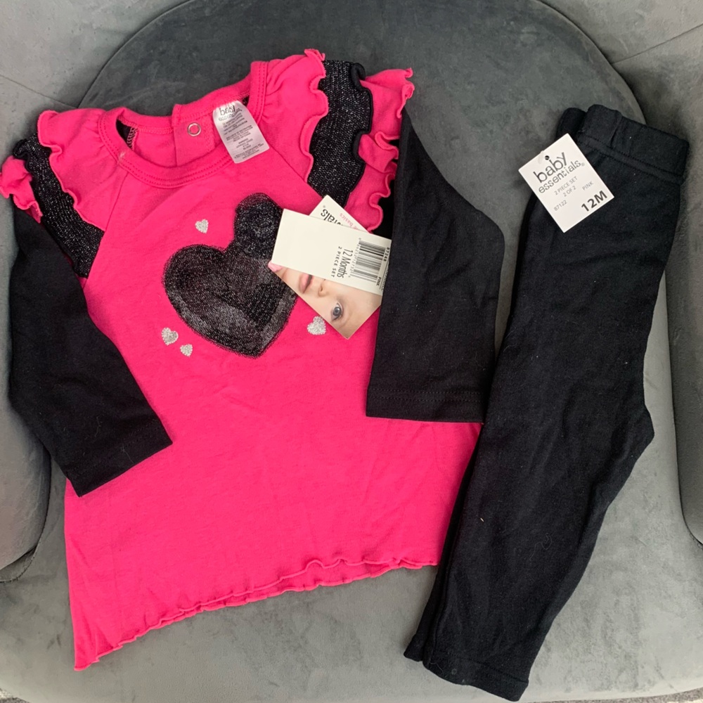 Pink and Black Heart Outfit